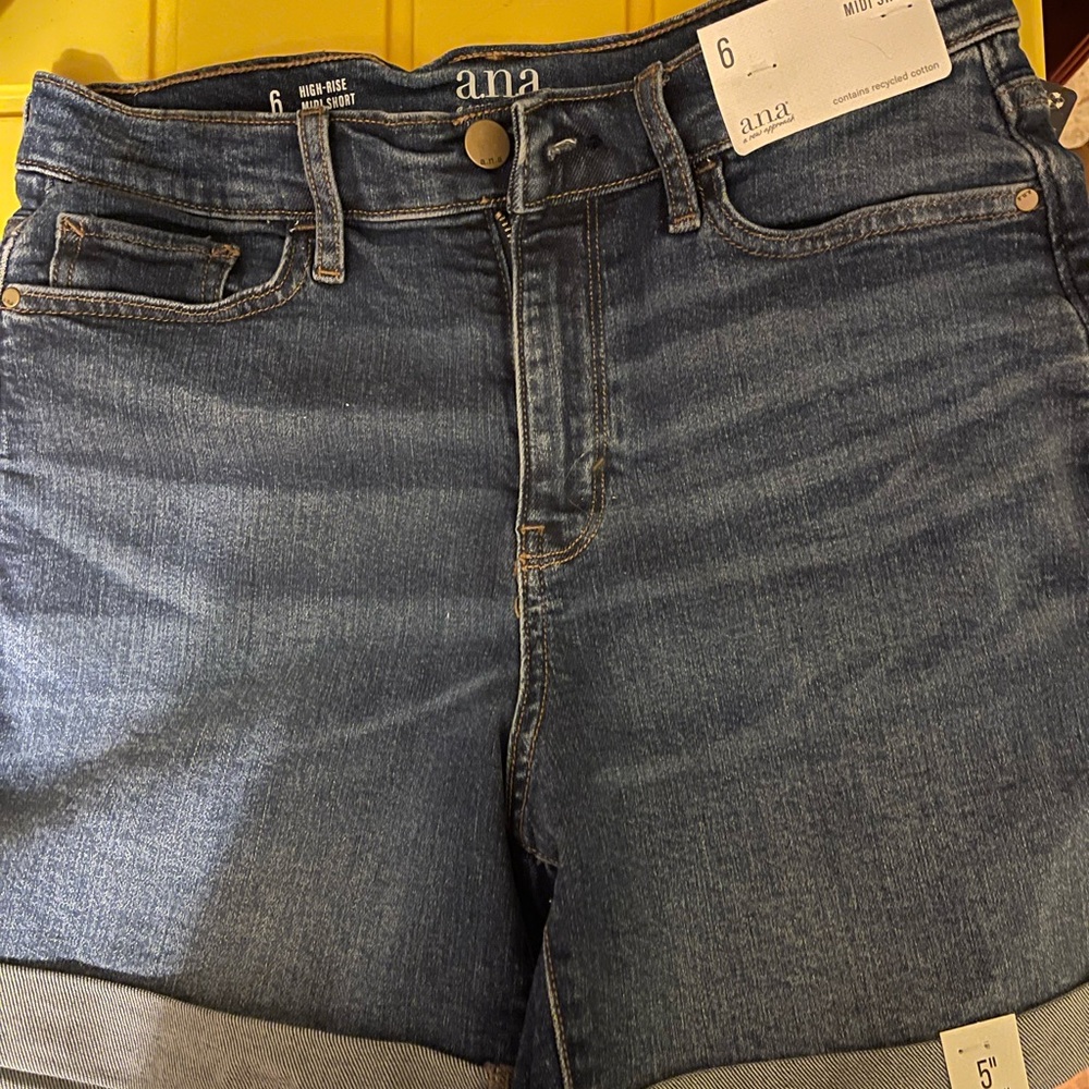 a.n.a Women's High Rise Jeans - Dark Blue